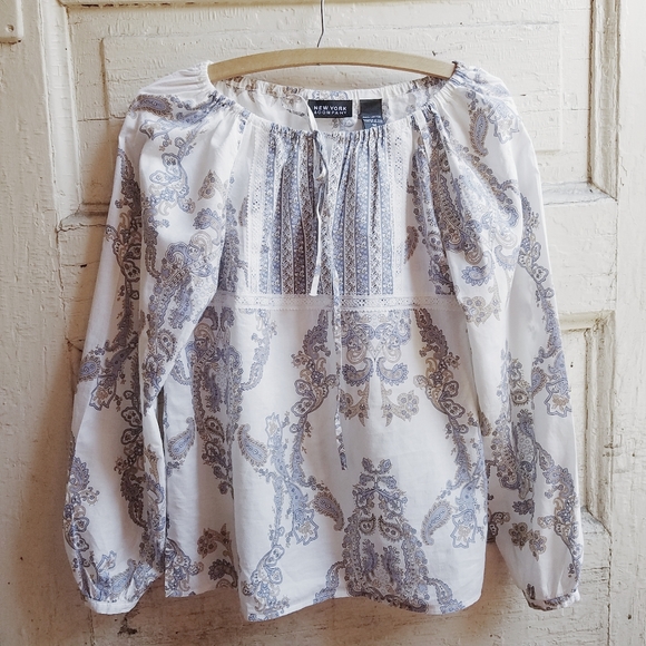 New York & Company Tops - New York Company Peasant Blouse